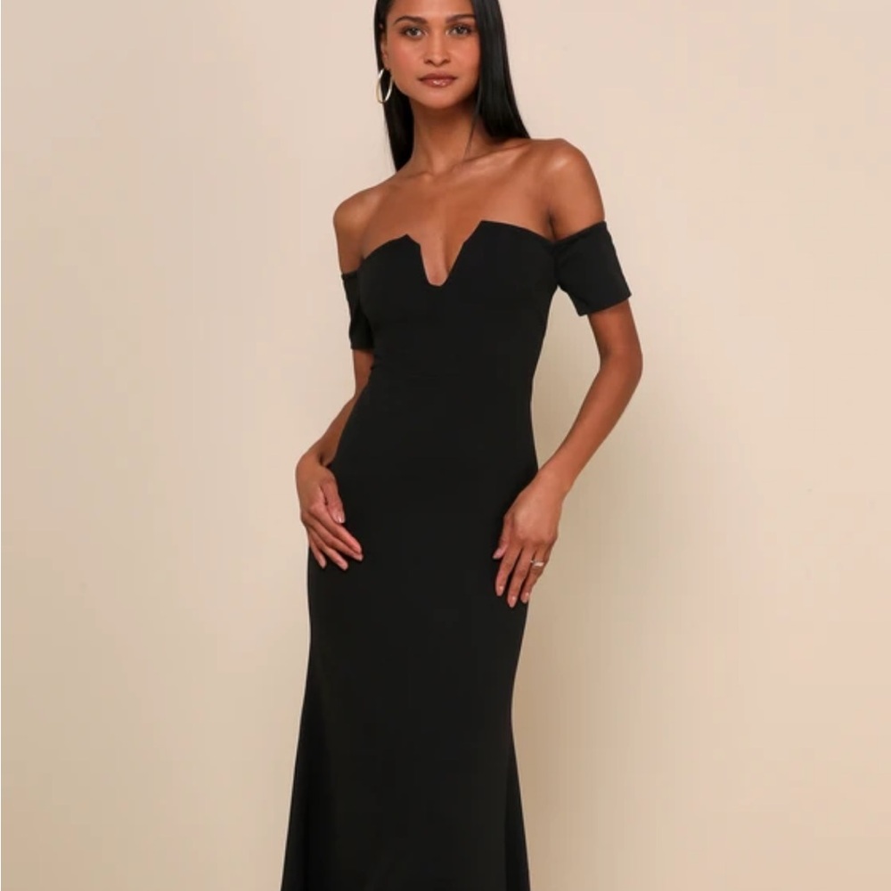 Lulus Elegant Black Off-Shoulder Dress